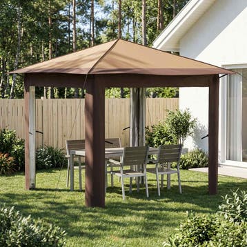 vidaXL Tuinpaviljoen zonder Zijwand 2,6 x 2,6 m Beige en, Verzenden