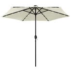 vidaXL Parasol met LED-verlichting en aluminium paal 270 cm, Verzenden