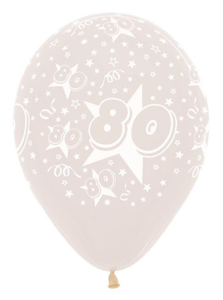 Ballonnen Number 80 Stars Crystal Clear 30cm 25st, Hobby & Loisirs créatifs, Articles de fête, Envoi