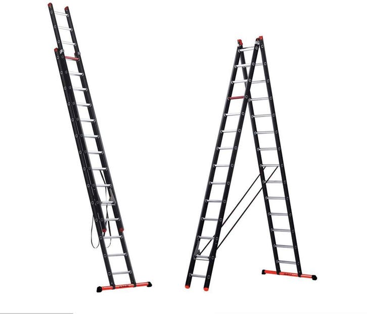Altrex 2-delige reformladder Mounter 2×14 sporten, Doe-het-zelf en Bouw, Ladders en Trappen, 4 meter of meer, Opvouwbaar of Inschuifbaar