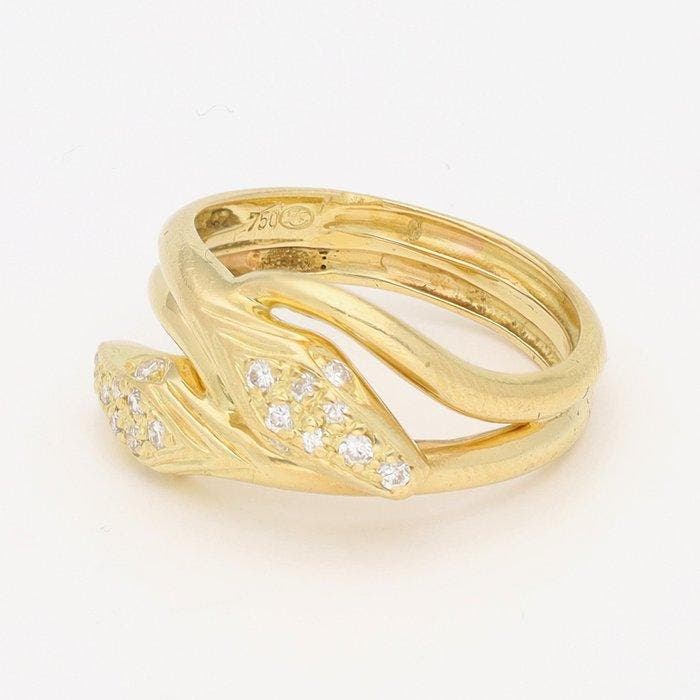 Bague - 18 carats Or jaune Diamant (Naturelle), Bijoux, Sacs & Beauté, Bagues