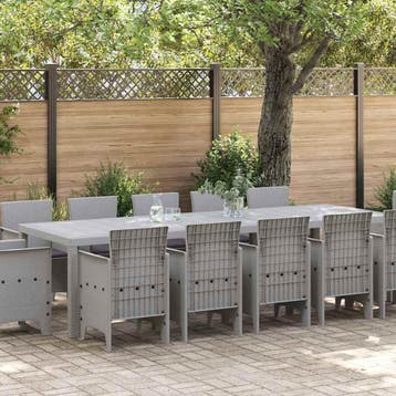 vidaXL Tuin Eettafel Set met kussen Lichtgrijs en Antraciet, Verzenden, Nieuw
