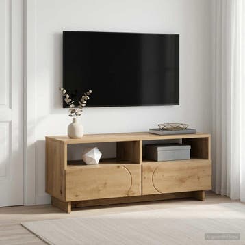 vidaXL Tv-meubel 90 x 34,5 x 40 cm Artisanaal eiken Bewerkt, Maison & Meubles, Armoires | Mobilier de télévision, Verzenden