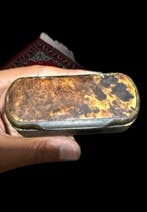 Curieuze antieke tabaksdoos Georgiaans in hoorn en bakeliet