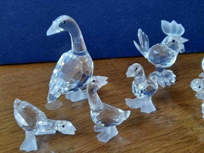 Swarovski - Beeldje - Gazen familie en kippen familie (7) -, Antiek en Kunst, Curiosa en Brocante