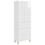 vidaXL Kast Set 2 pcs Hoogglans Wit 66 x 34,5 x 90 cm, Huis en Inrichting, Kasten | Overige, Verzenden, Nieuw
