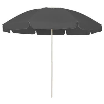 vidaXL Strandparasol 240 cm antracietkleurig, Tuin en Terras, Verzenden, Nieuw