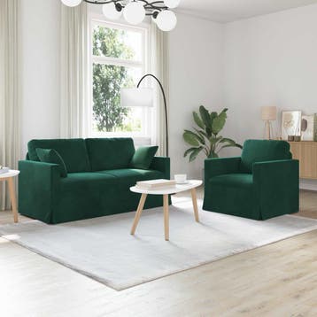 vidaXL bank / zetel 2 pcs Donkergroen, Verzenden, Nieuw
