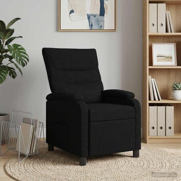 vidaXL Recliner Zwart Stof, Verzenden