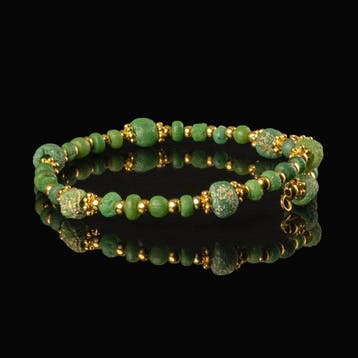 Oud-Romeins Bracelet, met Romeinse glazen kralen