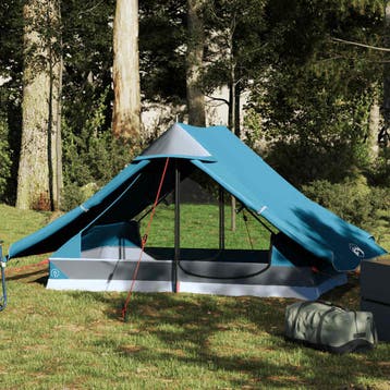 vidaXL Tent 2-persoons waterdicht blauw, Caravans en Kamperen, Verzenden, Nieuw