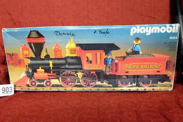 Playmobil - Figure - Playmobil Pacific Railroad locomotief, Antiek en Kunst, Antiek | Overige Antiek