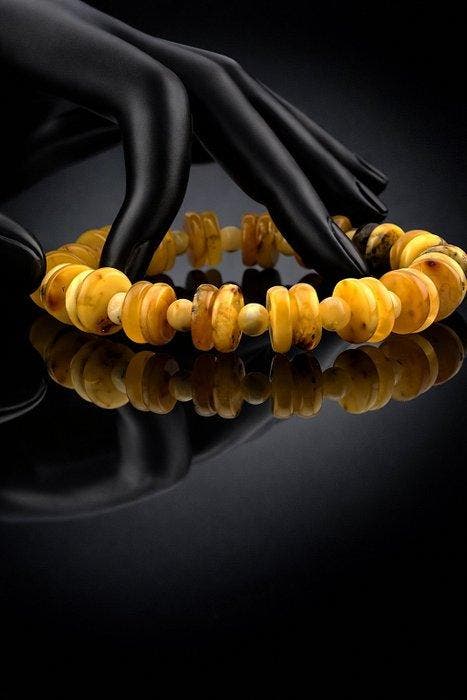 Barnsteen - Baltic Amber Mixed Bead Bracelet – Golden Honey, Antiek en Kunst, Curiosa en Brocante