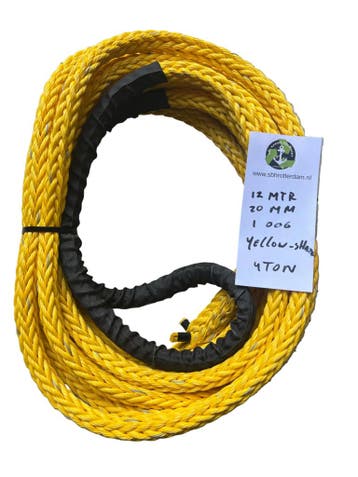 Yellow-Shark Grey ScheepsTouw 12MTR 20MM 1 Oog 4Ton NIEUW..., Sports nautiques & Bateaux, Navigation professionnelle, Verzenden