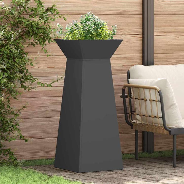 vidaXL Pilarenbak Zwart 40 x 40 x 100 cm, Tuin en Terras, Bloempotten, Nieuw, Verzenden
