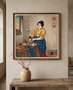 MEDSAN - Edo Milkmaid () - Hand Signed, Antiek en Kunst
