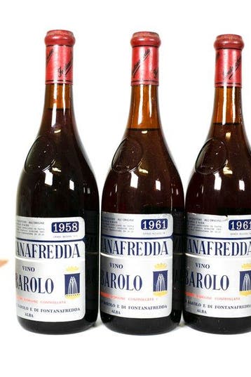 Fontanafredda 1958, 2x 1961, 5x 1964 - Barolo - 8 Bouteilles, Verzamelen, Nieuw