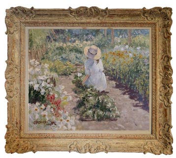 Chris van Dijk (1952) Impressionist -  Une chaude journée, Antiquités & Art