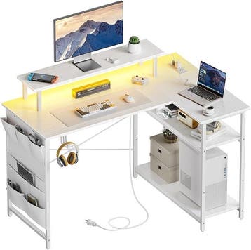 Gaming bureau - Gaming desk - Hoekbureau - 110x80 cm - Wit -, Maison & Meubles, Bureaux, Verzenden