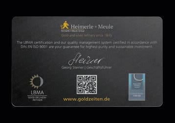 1 gram - Goud .999 - Heimerle + Meule, Germany - Verzegeld