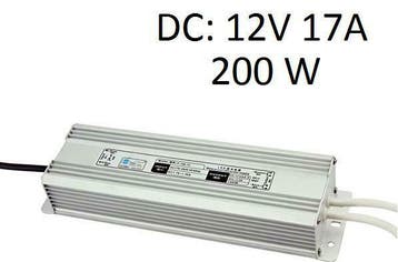 LED Strip voeding - 12V - 17A - 200W - waterdicht, Ophalen of Verzenden, Nieuw